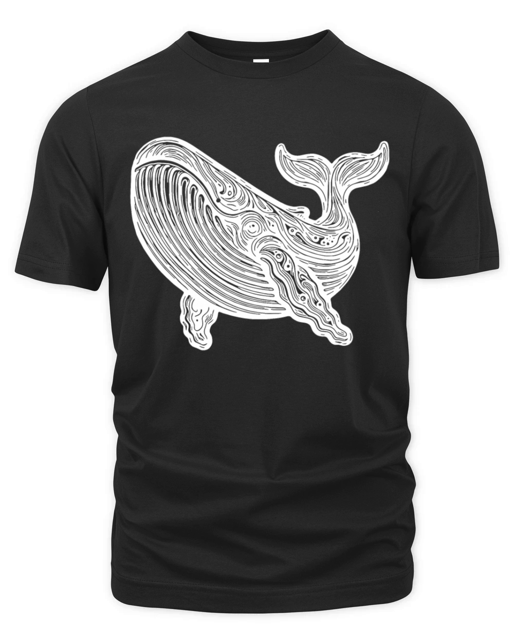 Large Diving Whale Vintage Sea Animal Organic Unisex T-shirt
