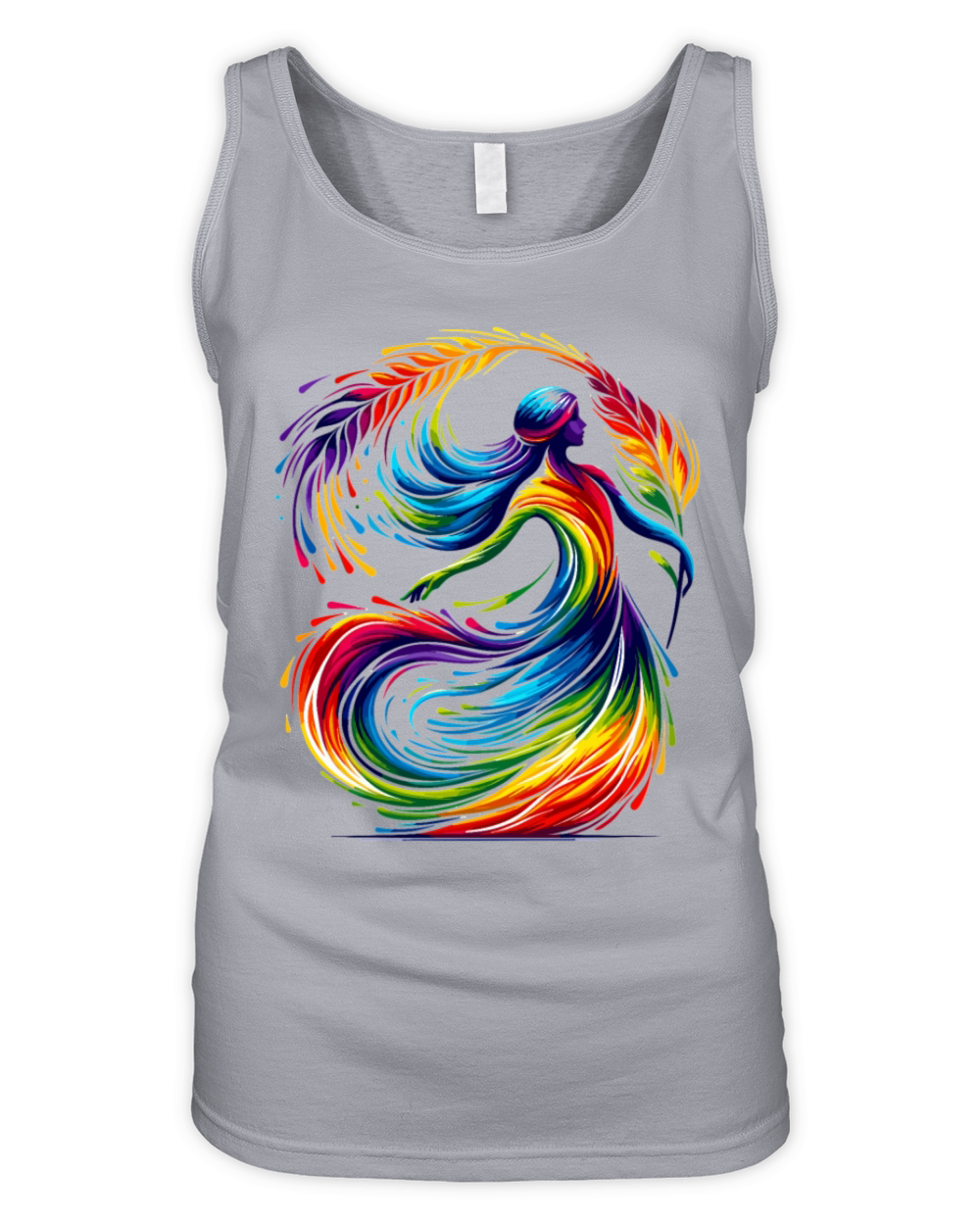 Virgo Zodiac Star Sign Rainbow Design Organic Women's Tank Top