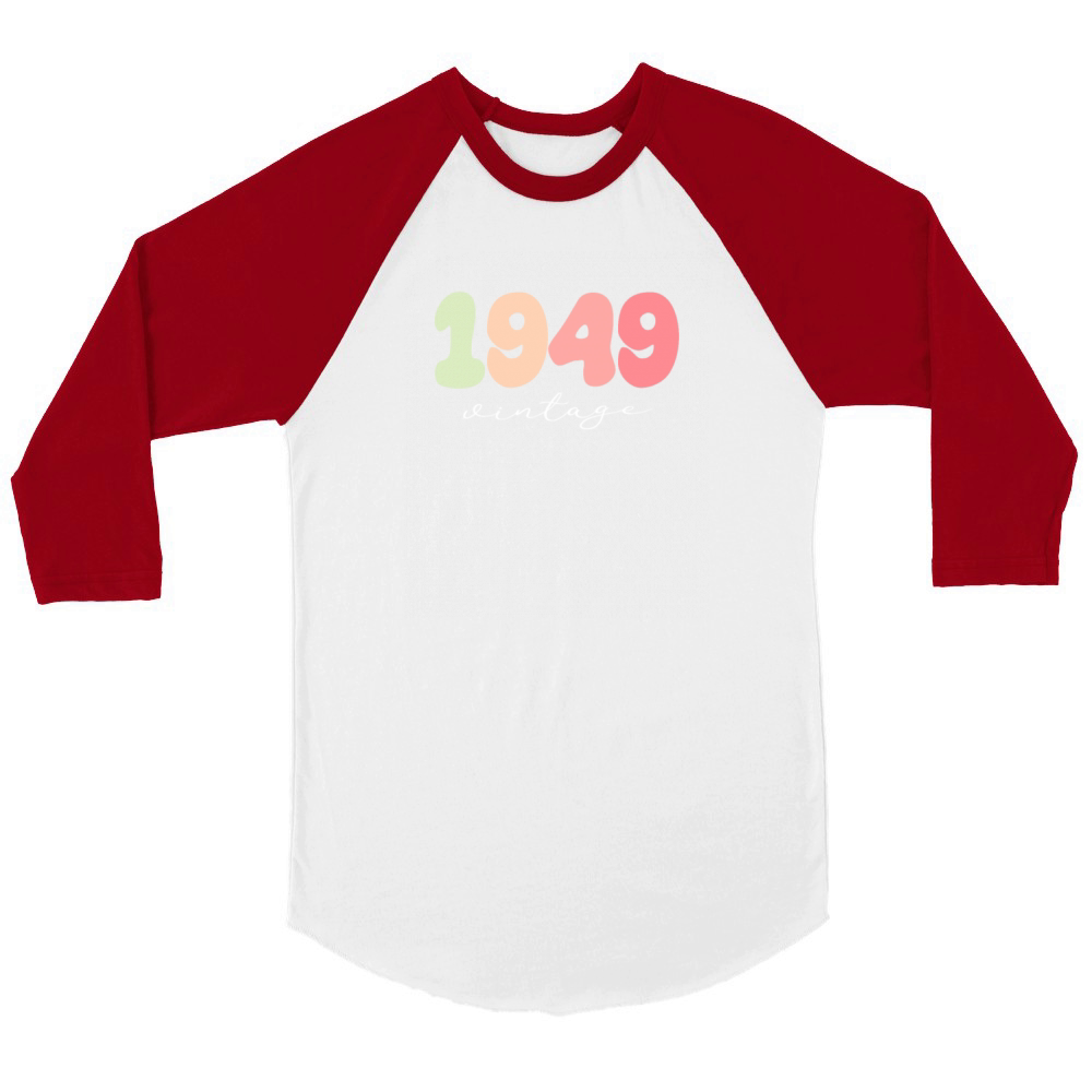 Birthday 1949 Vintage Unisex ¾ sleeve Raglan T-shirt