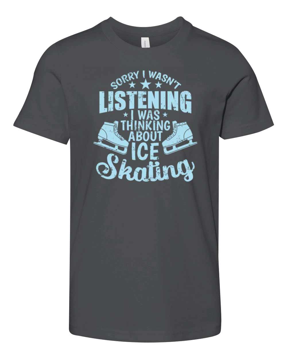 Sorry I wasnt Listening Ice Skating Youth Unisex Jersey Tee