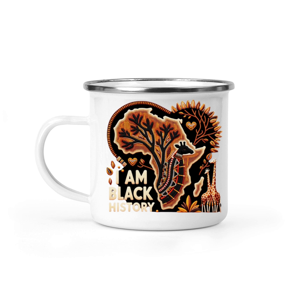 Black History Month "I AM BLACK HISTORY" Design Camping Mug