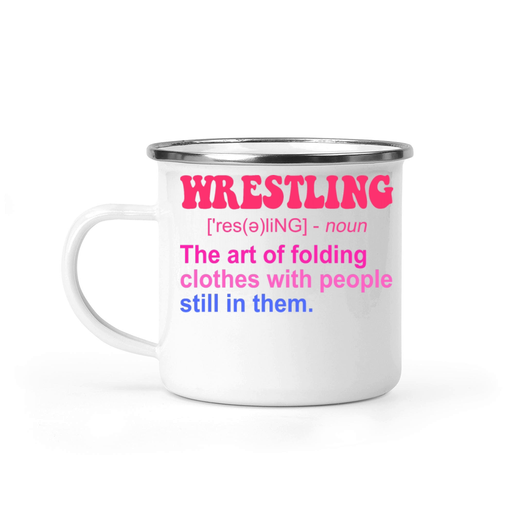 Wrestling The Art Of Folding Clothes Camping Mug