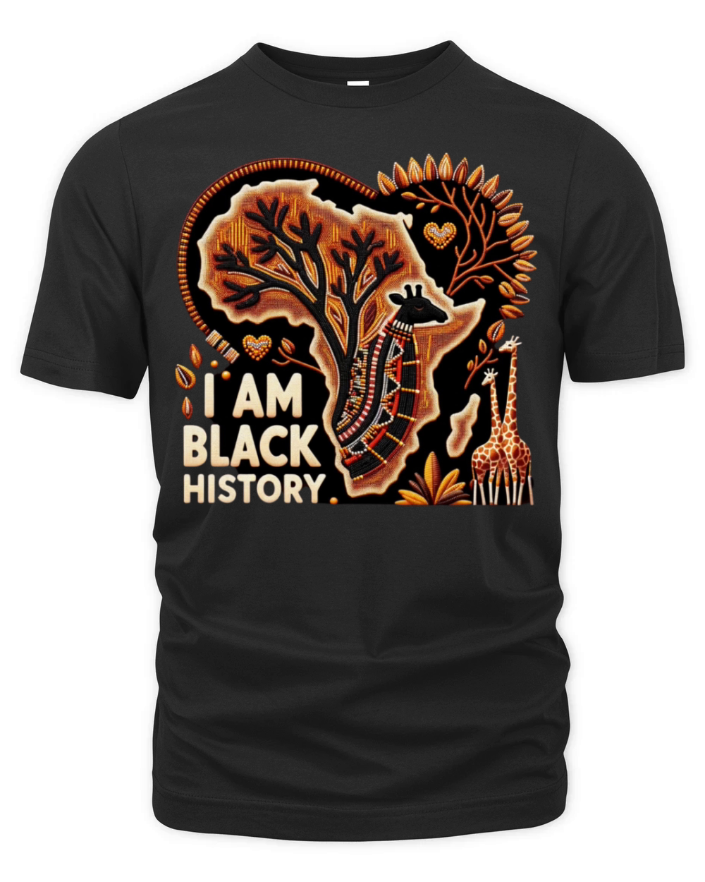 Black History Month "I AM BLACK HISTORY" Design Organic Unisex T-shirt