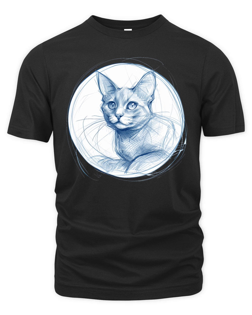 Cat portrait pencil sketch Organic Unisex T-shirt