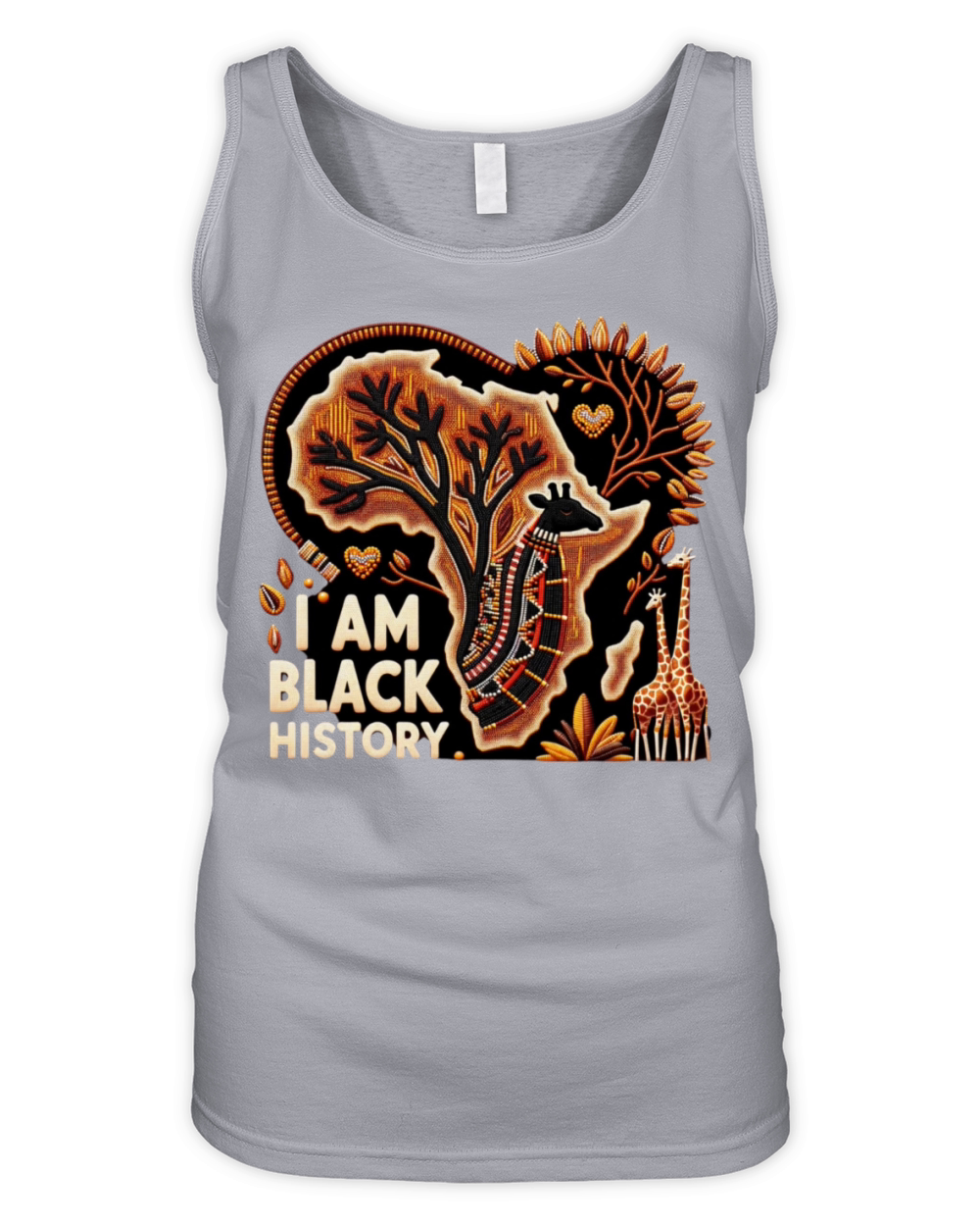 Black History Month "I AM BLACK HISTORY" Design Organic Women's Tank Top