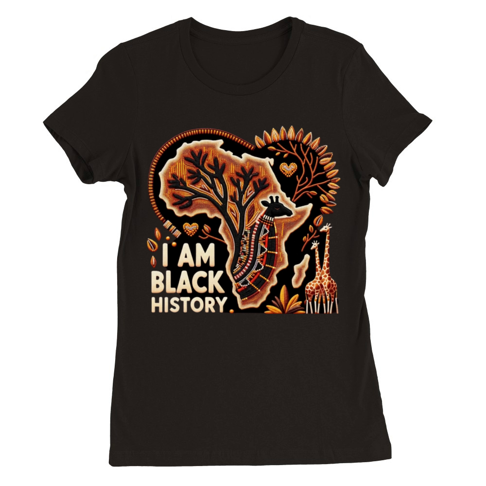 Black History Month "I AM BLACK HISTORY" Design Premium Womens Crewneck T-shirt