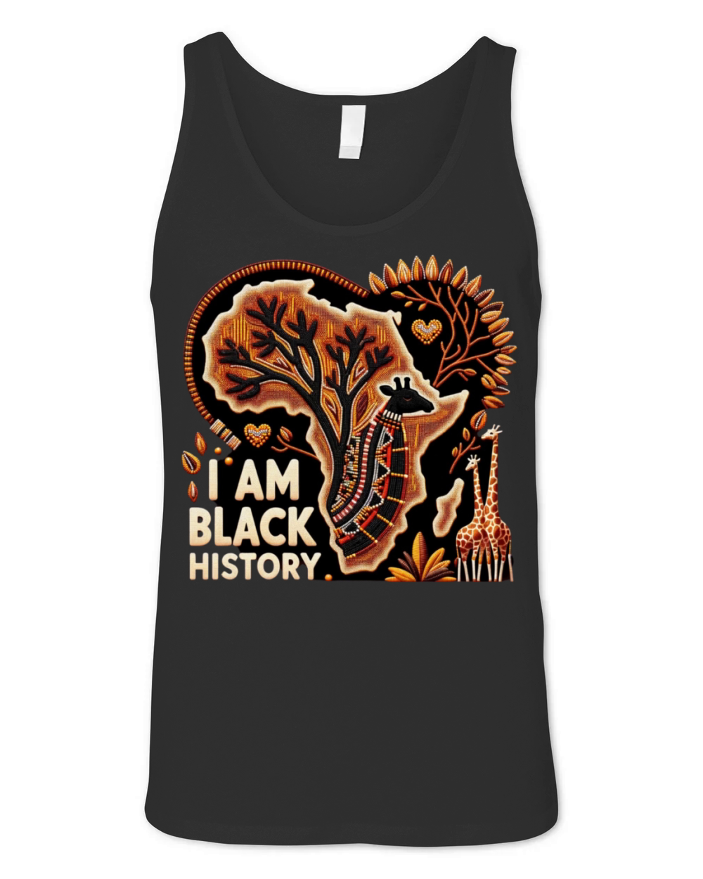 Black History Month "I AM BLACK HISTORY" Design Unisex Jersey Tank