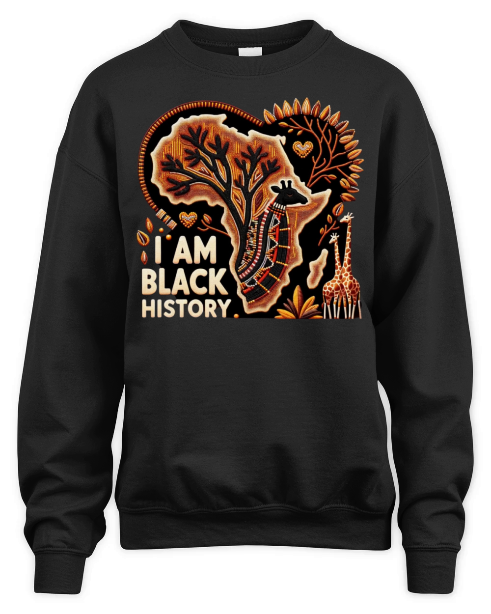 Black History Month "I AM BLACK HISTORY" Design Unisex Premium Crewneck Sweatshirt