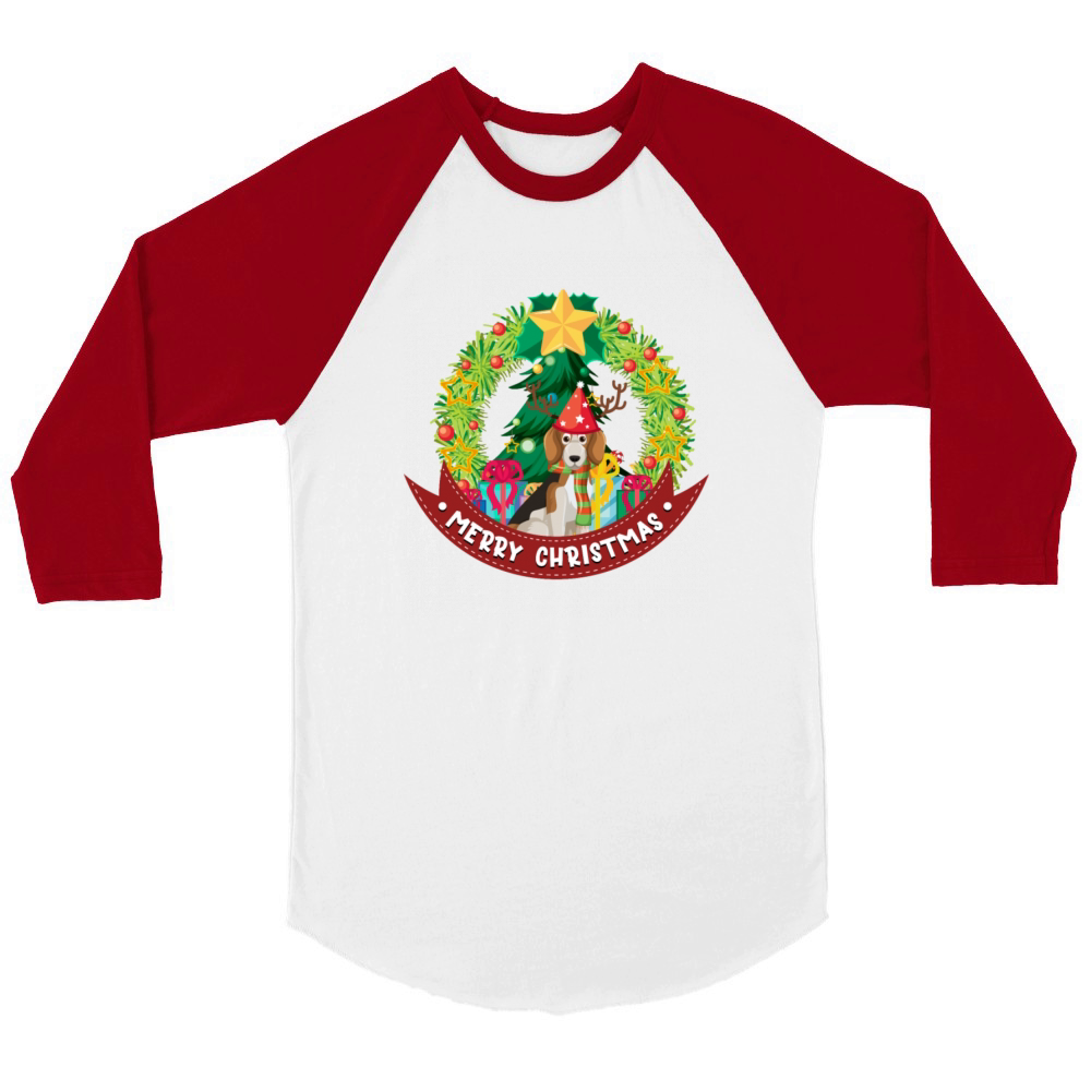 Merry Christmas Unisex ¾ sleeve Raglan T-shirt