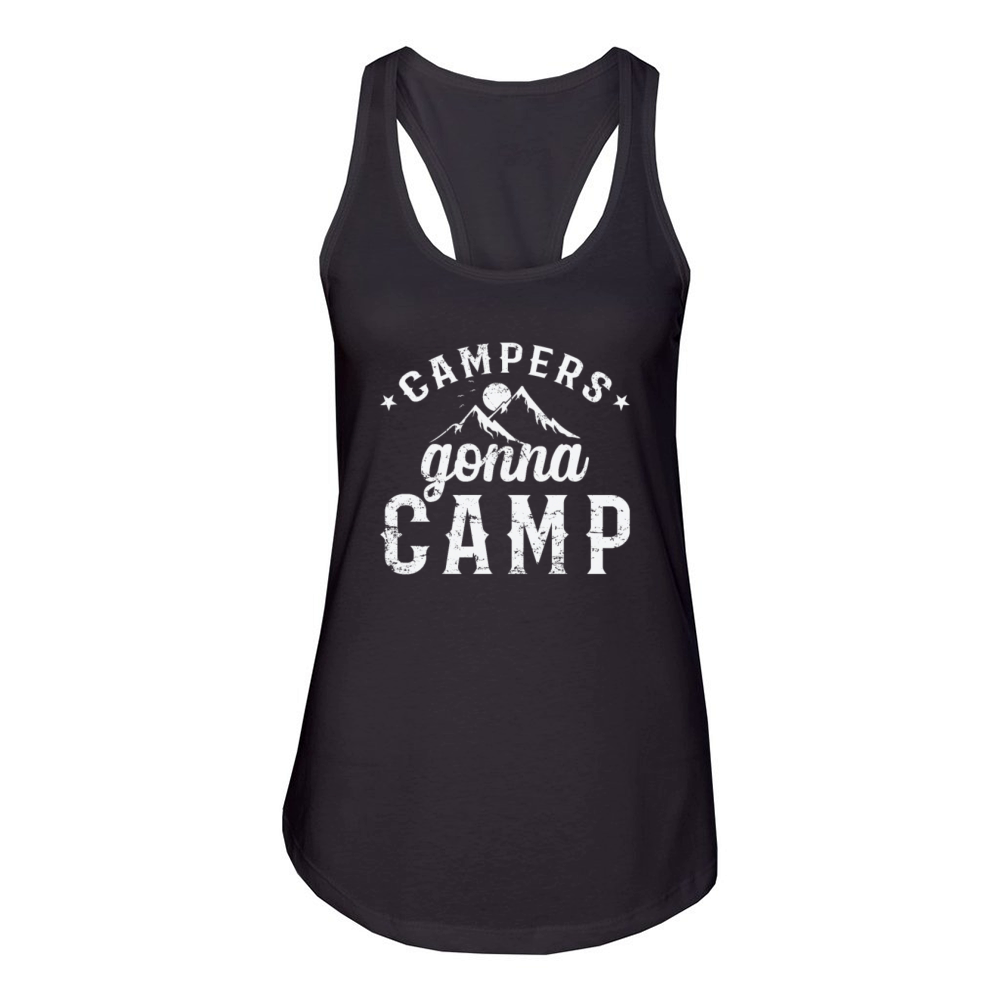 Campers gonna camp Vacation Freedom Mountains Women's Racerback Tank