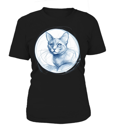 Cat portrait pencil sketch Women's T-Shirt
