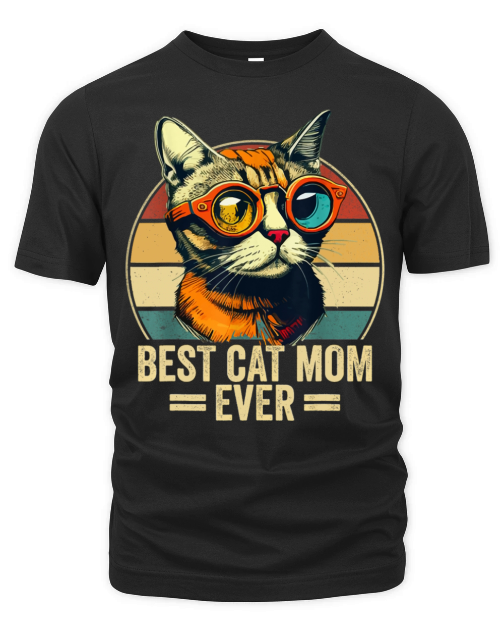 Best Cat Mom Ever Retro Vintage Mothers Day Organic Unisex T-shirt