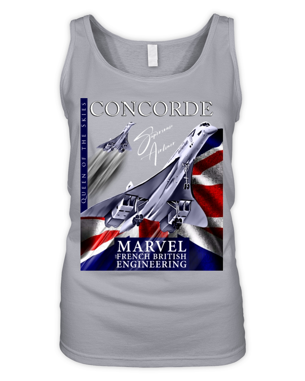 Concorde Retro Vintage British French aircraft Organic Women's Tank Top