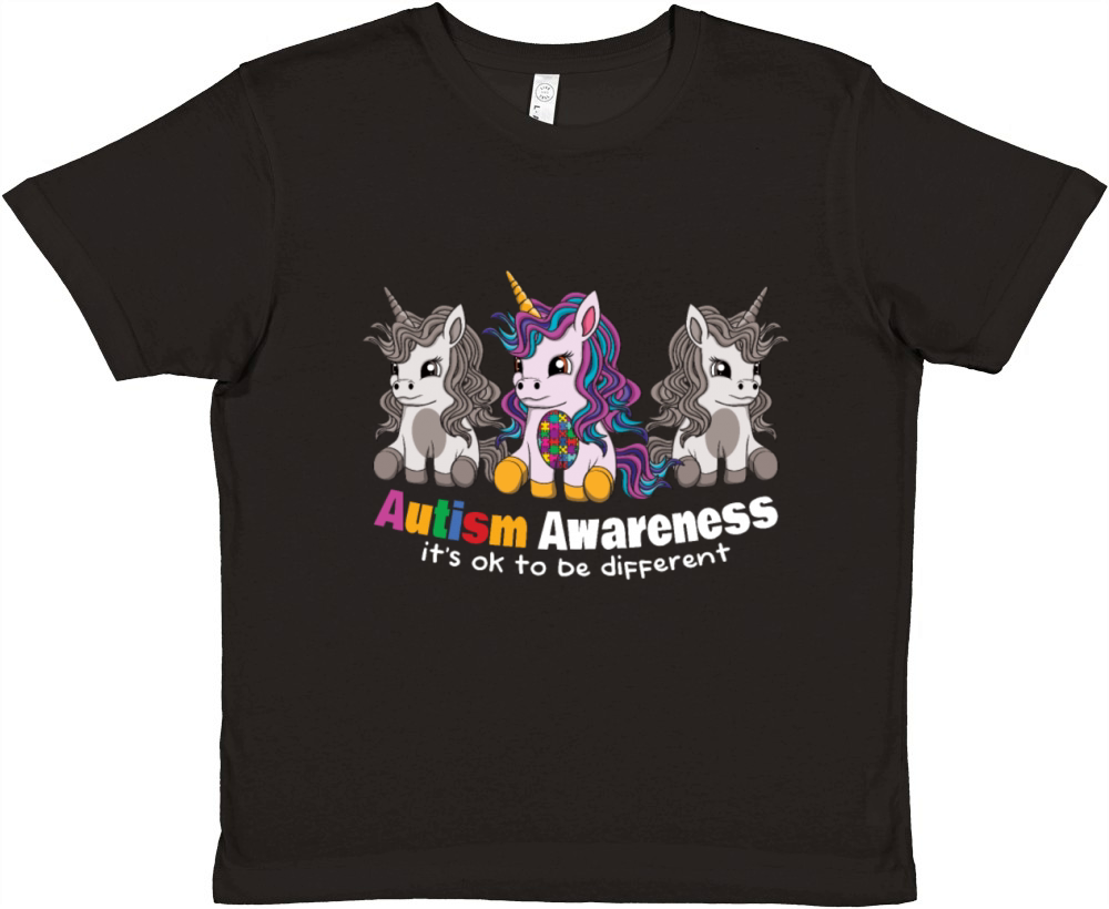 Autism Awareness Its Okay To Be Different Unicorn Premium Kids Crewneck T-shirt