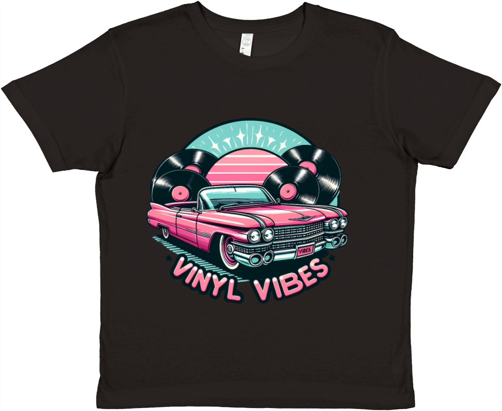 Pink cadillac vinyl vibes Premium Kids Crewneck T-shirt