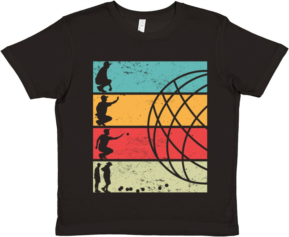 Retro Petanque Boules Lover Premium Kids Crewneck T-shirt
