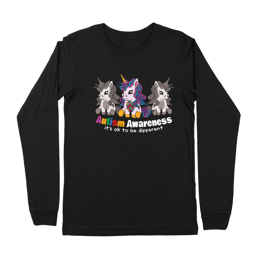 Autism Awareness Its Okay To Be Different Unicorn Premium Long Sleeve