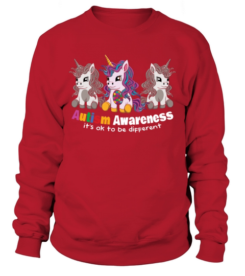 Autism Awareness Its Okay To Be Different Unicorn Sweatshirt Unisex
