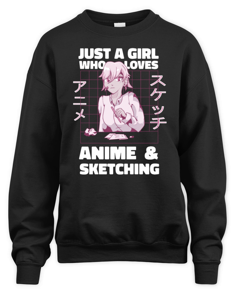 Just A Girl Who Loves Anime Unisex Premium Crewneck Sweatshirt