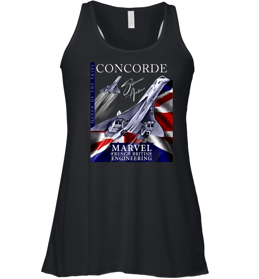 Concorde Retro Vintage British French aircraft Women's Flowy Tank Top