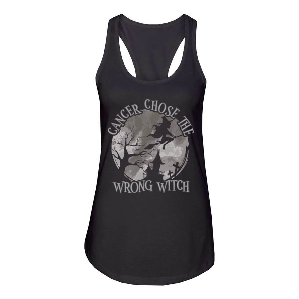 Cancer Witch Gray brain Cancer Women's Racerback Tank