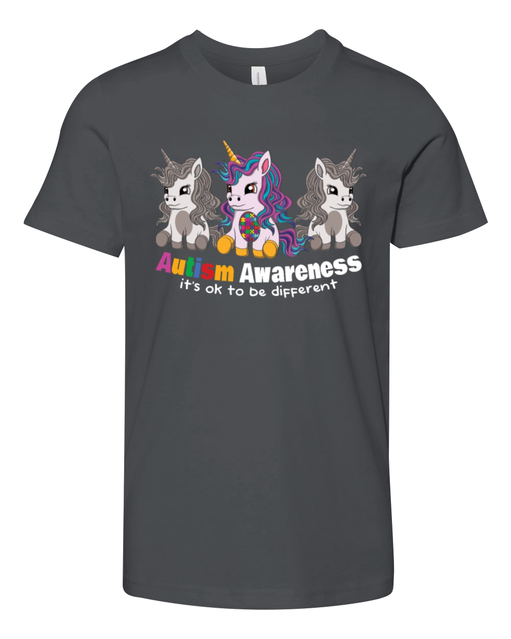 Autism Awareness Its Okay To Be Different Unicorn Youth Unisex Jersey Tee