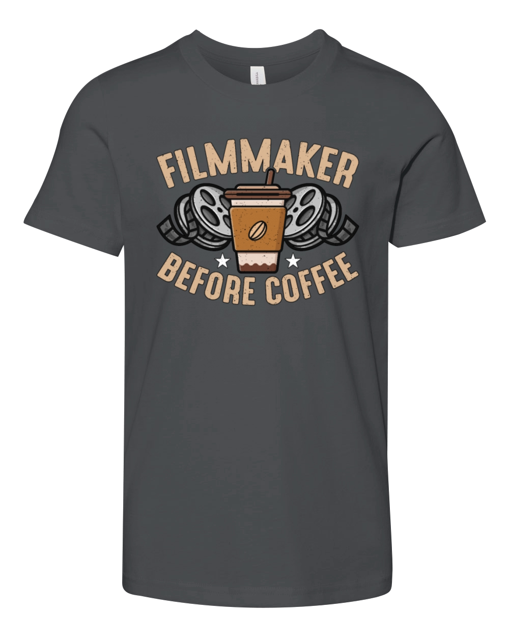 Filmmaker Before Coffee Director Coffee Lover Youth Unisex Jersey Tee