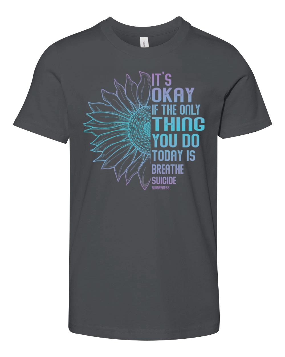 Mental Health Warrior Purple and Teal Youth Unisex Jersey Tee