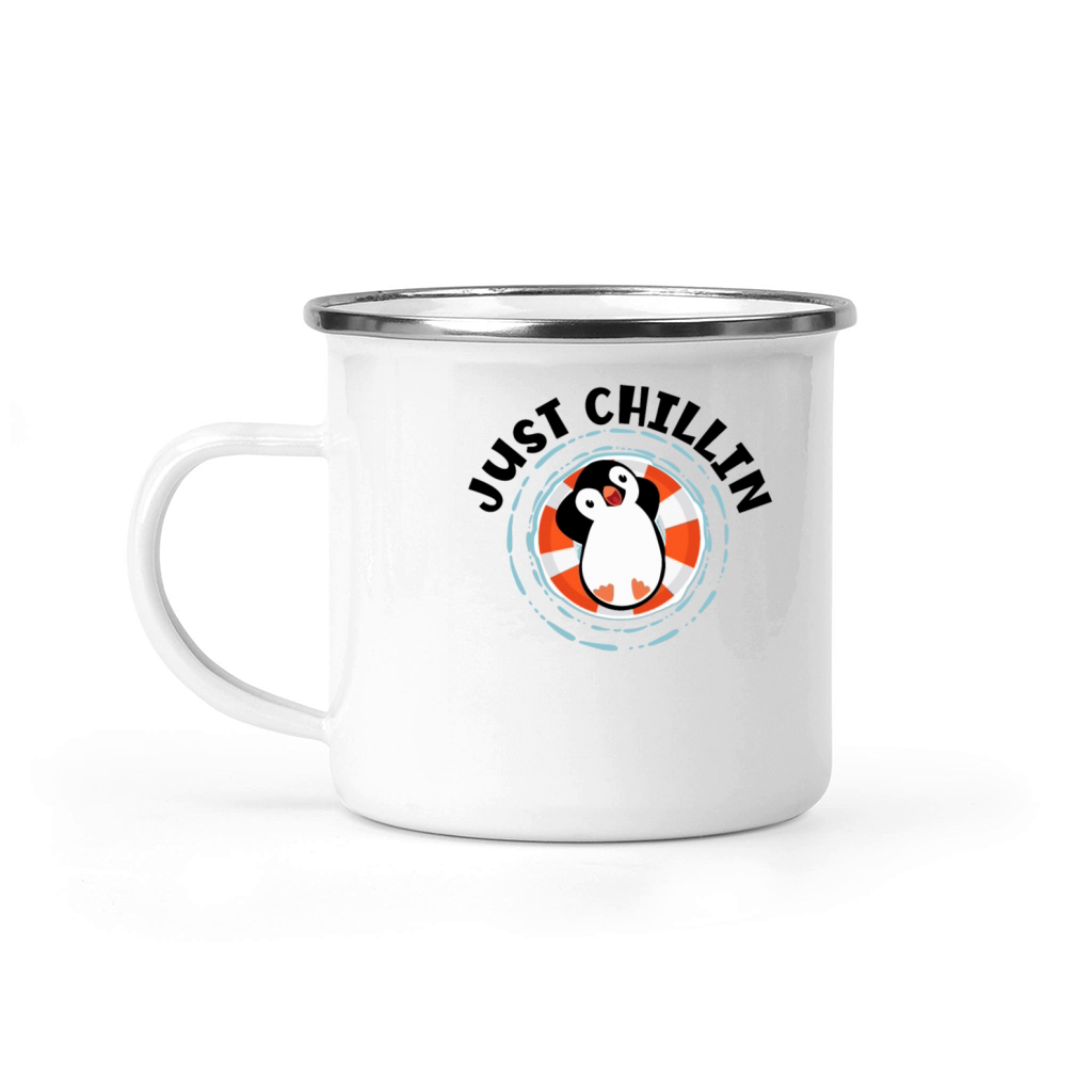 Just Chillin King Emperor Sea Bird Penguin Lover Camping Mug
