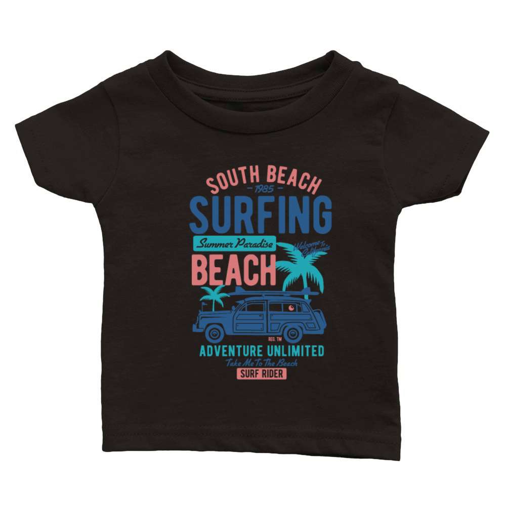South Beach Surfing Summer Classic Baby Crewneck T-shirt