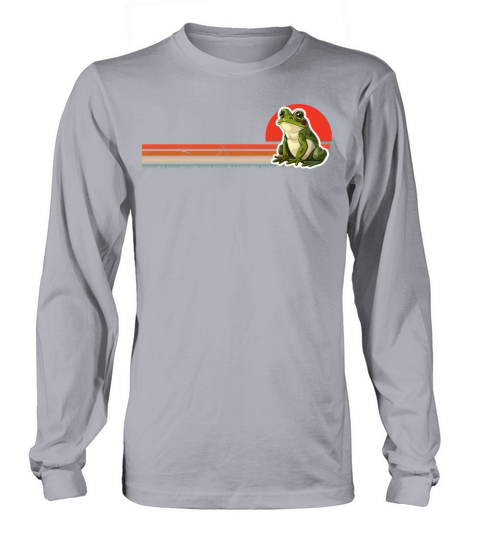 I Love Frogs Retro Vintage Frog Sunset Long sleeved Unisex