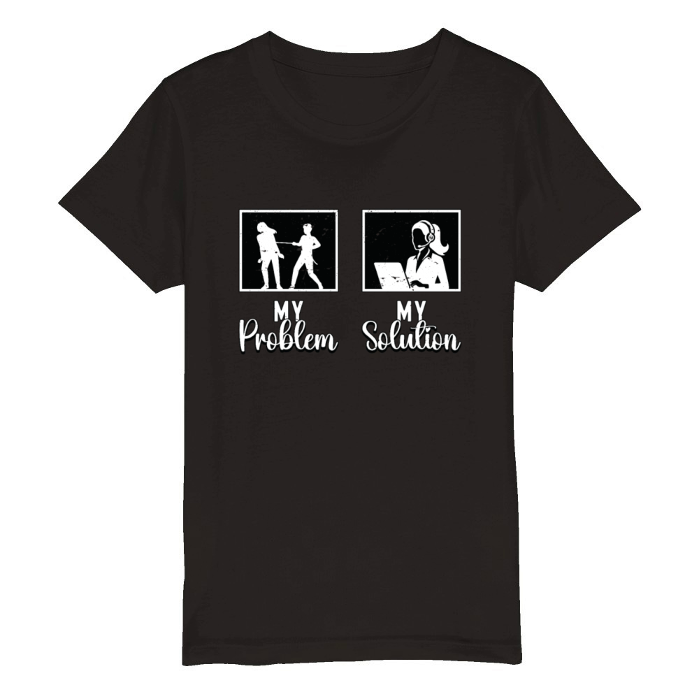 911 Dispatcher My Problem My Pictogram Mom Dad Organic Kids Crewneck T-shirt