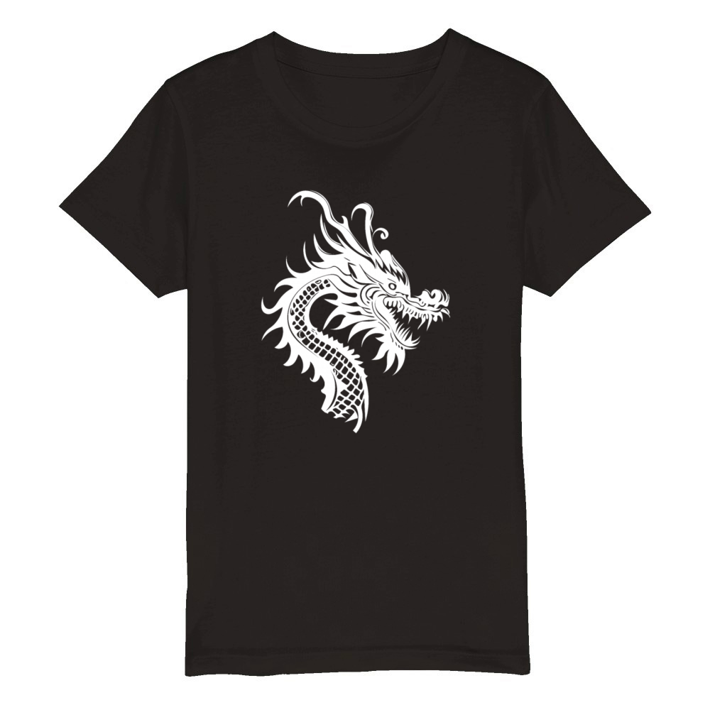 Scaly Vintage Classic China Scorpion Head Organic Kids Crewneck T-shirt