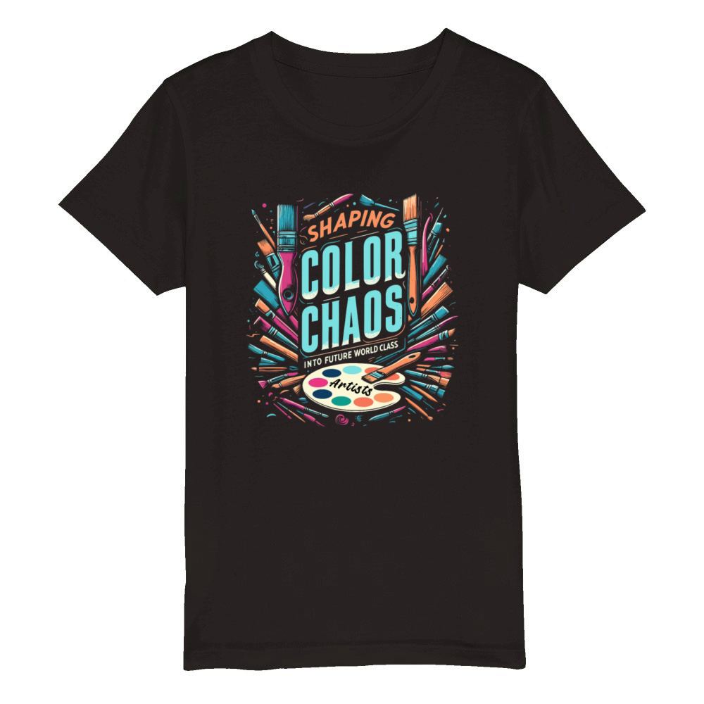 Shaping Color Chaos Into Future World Class Artist Organic Kids Crewneck T-shirt