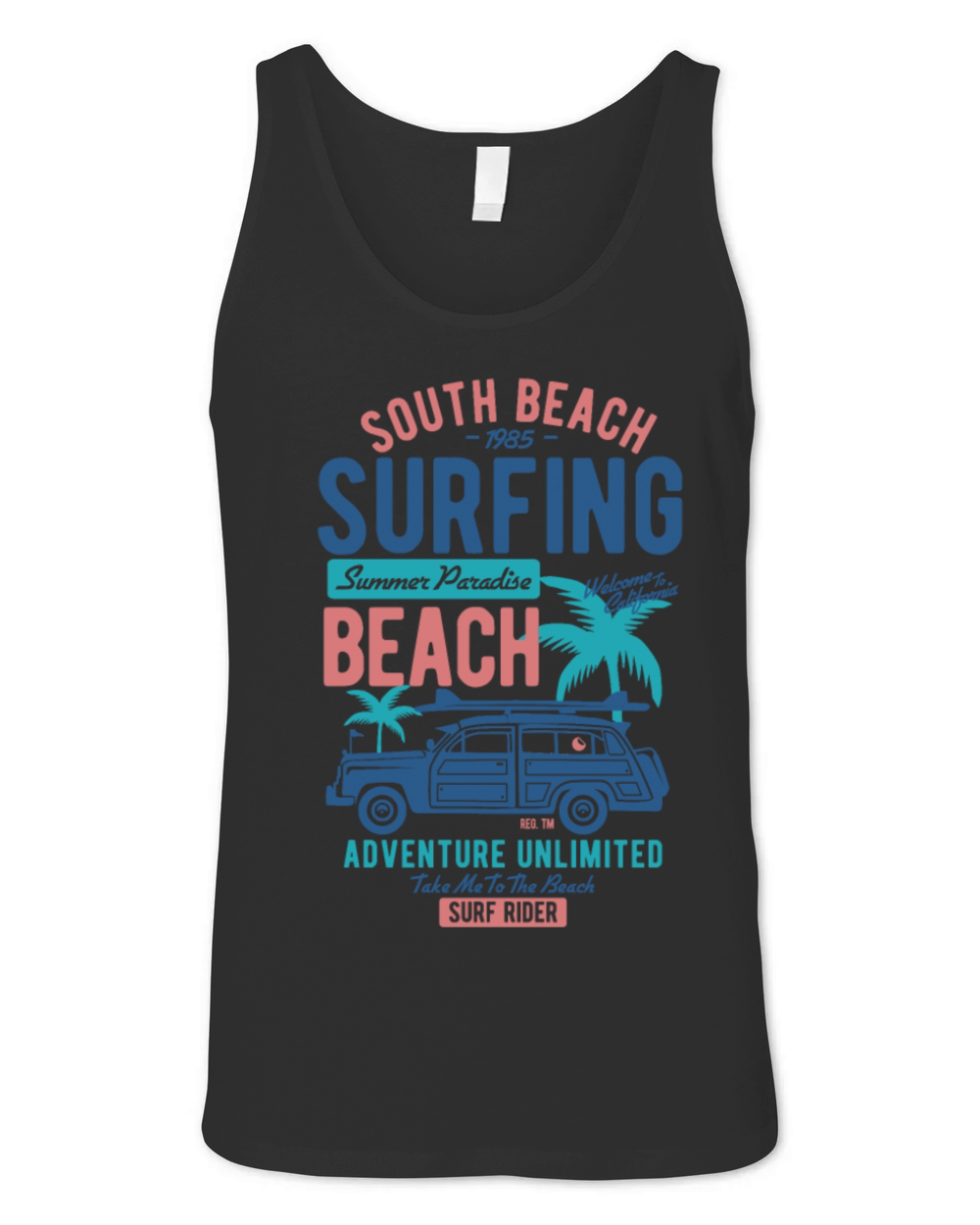 South Beach Surfing Summer Unisex Jersey Tank