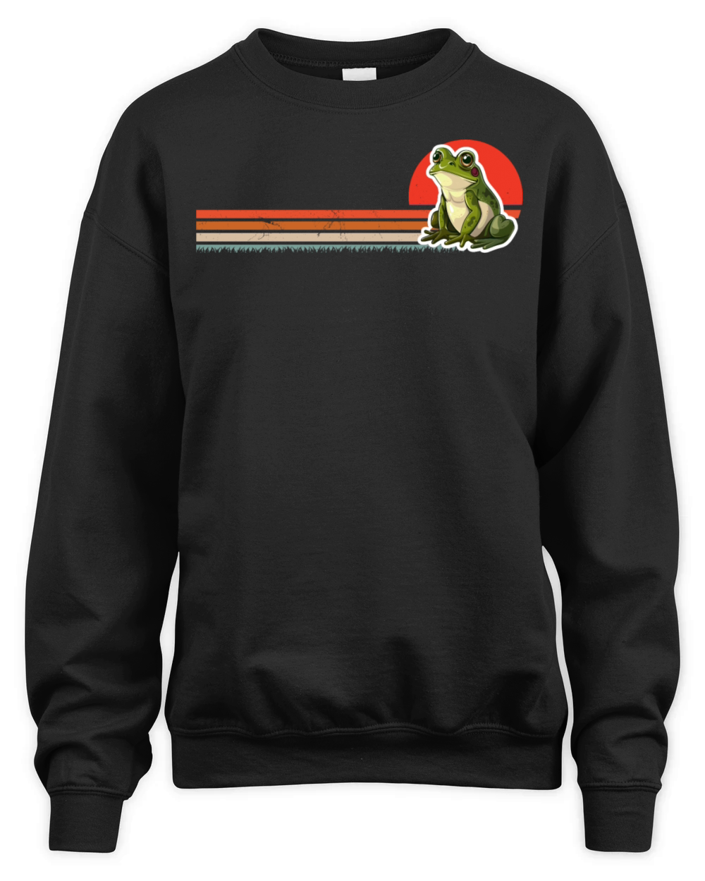 I Love Frogs Retro Vintage Frog Sunset Unisex Premium Crewneck Sweatshirt