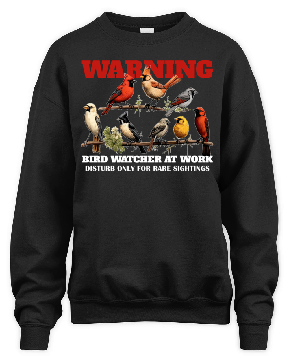 Warning Bird Watcher At Work Funny Birding Birdwat Unisex Premium Crewneck Sweatshirt