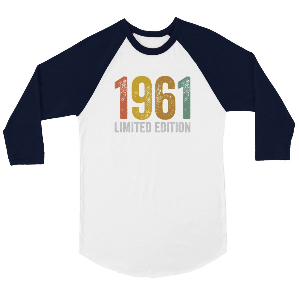 Birthday 1961 Limited Edition Unisex ¾ sleeve Raglan T-shirt