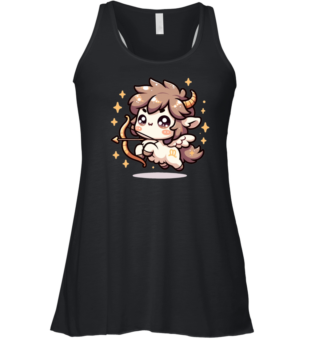Sagittarius Zodiac Sign Kawaii Character Astrology Women's Flowy Tank Top