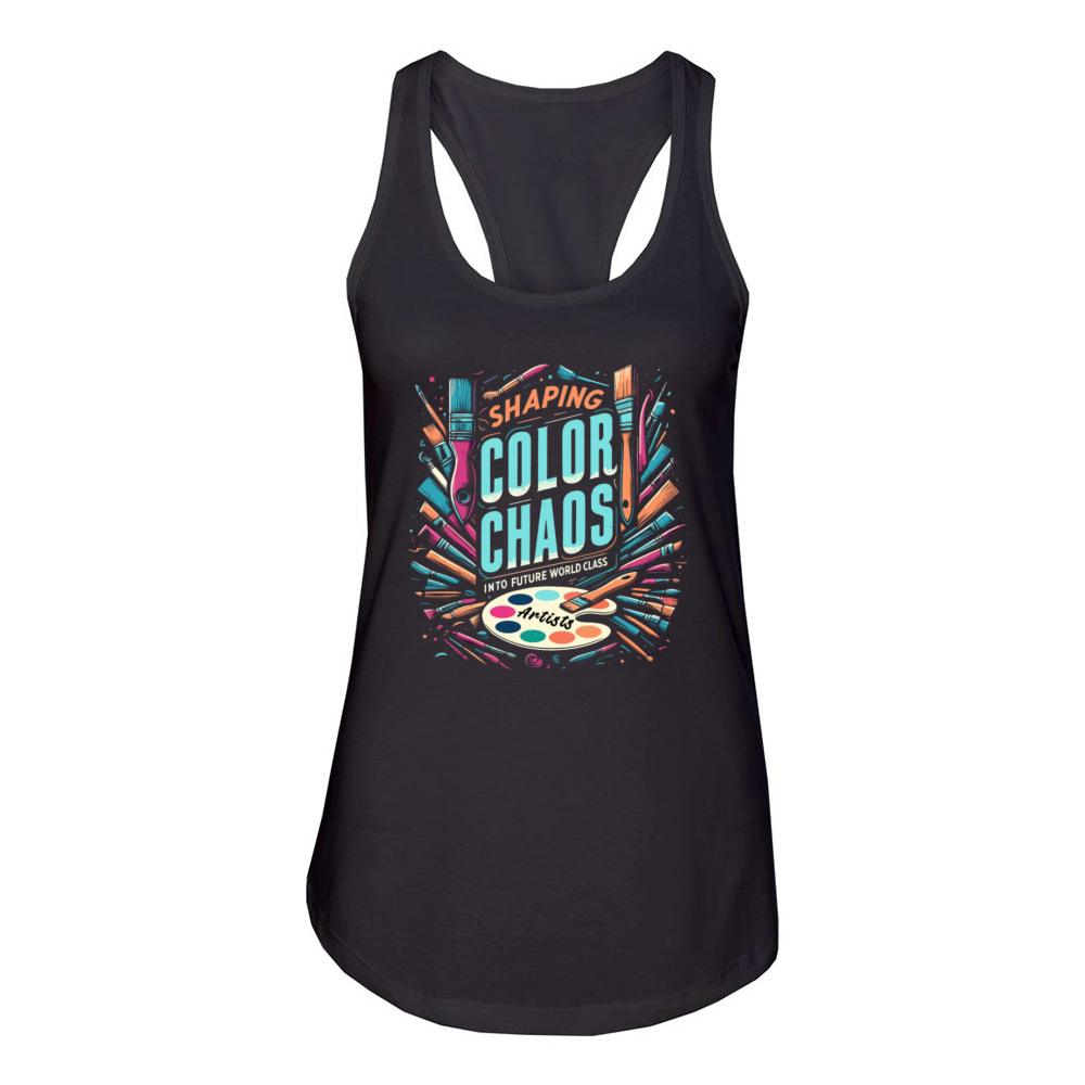 Shaping Color Chaos Into Future World Class Artist Women's Racerback Tank