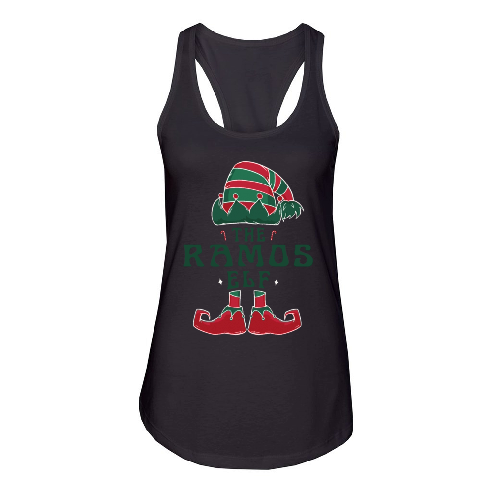 The Ramos Elf Pajama for Funny Christmas Holiday Women's Racerback Tank