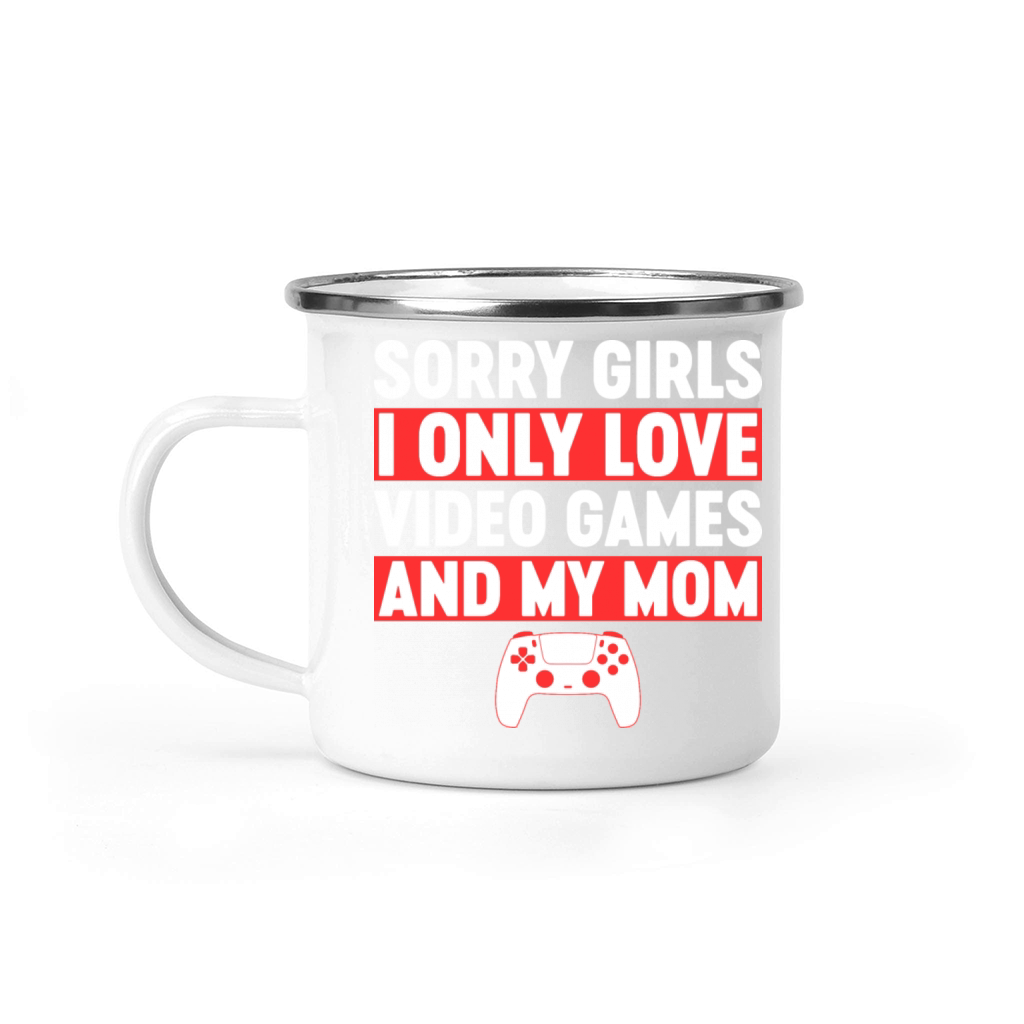 I Only Love Video Games And My Mom Funny Camping Mug