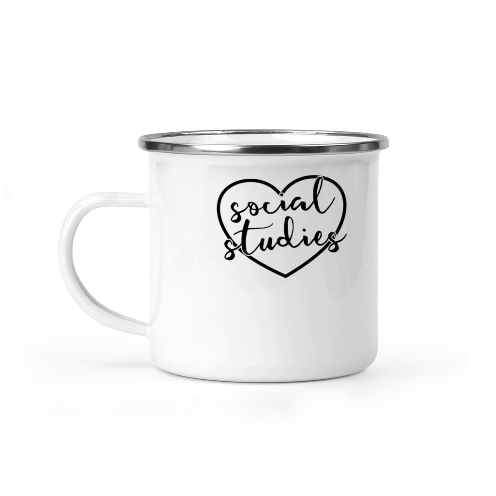 Social Studies Heart Back To School Social Studies Camping Mug