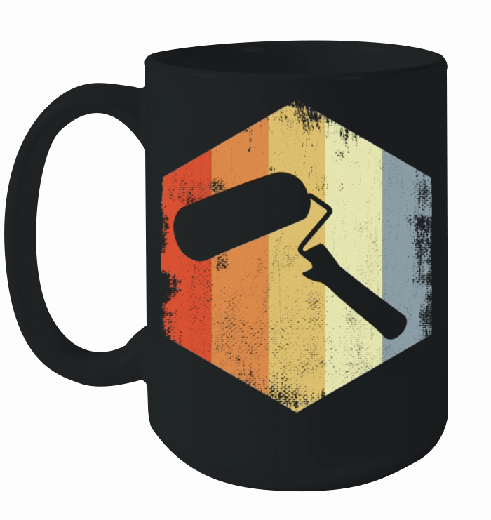 Vintage Painting Roller Drawing Ceramic Mug