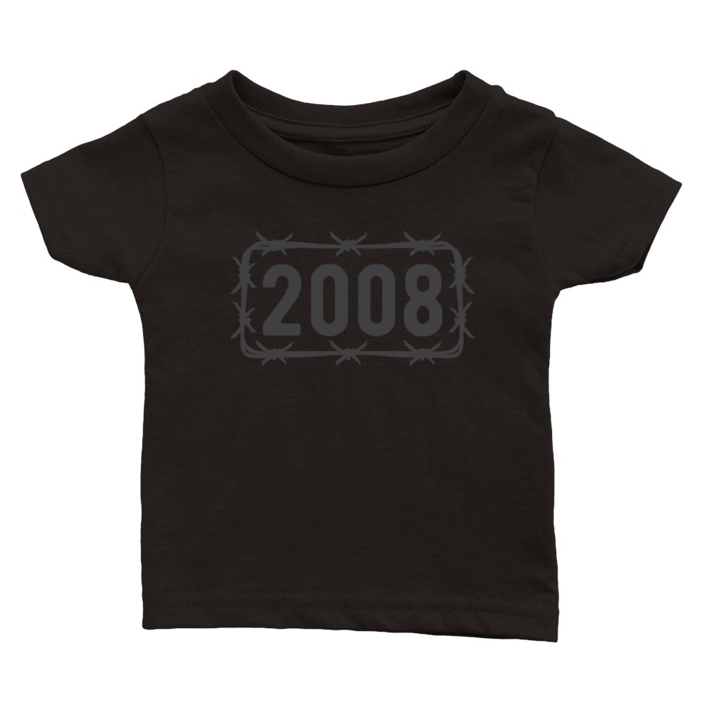 Birthday Vintage 2008 Barbed Wire Classic Baby Crewneck T-shirt