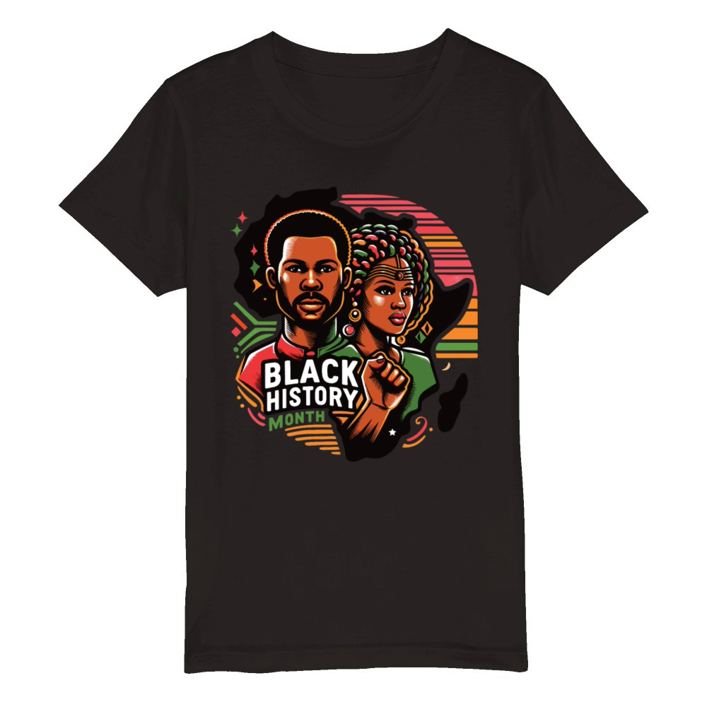 Black History Month - African Rhythms Organic Kids Crewneck T-shirt