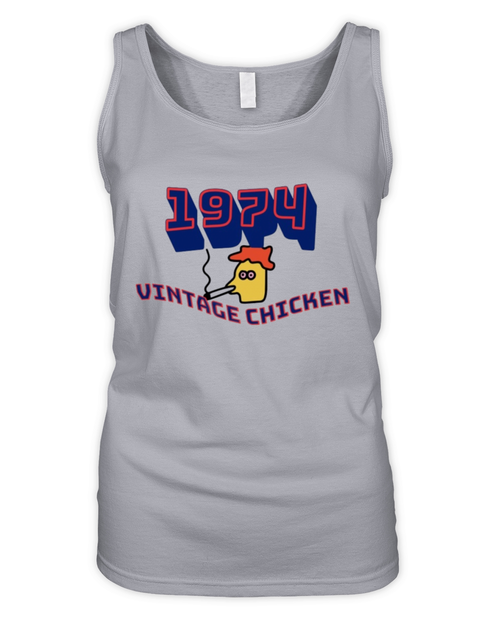 1974 vintage chicken pun Organic Women's Tank Top
