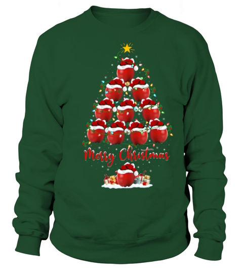 Apple Fruit Lover Xmas Santa Hat Christmas Trees Sweatshirt Unisex