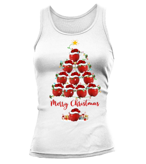 Apple Fruit Lover Xmas Santa Hat Christmas Trees Tank top Woman