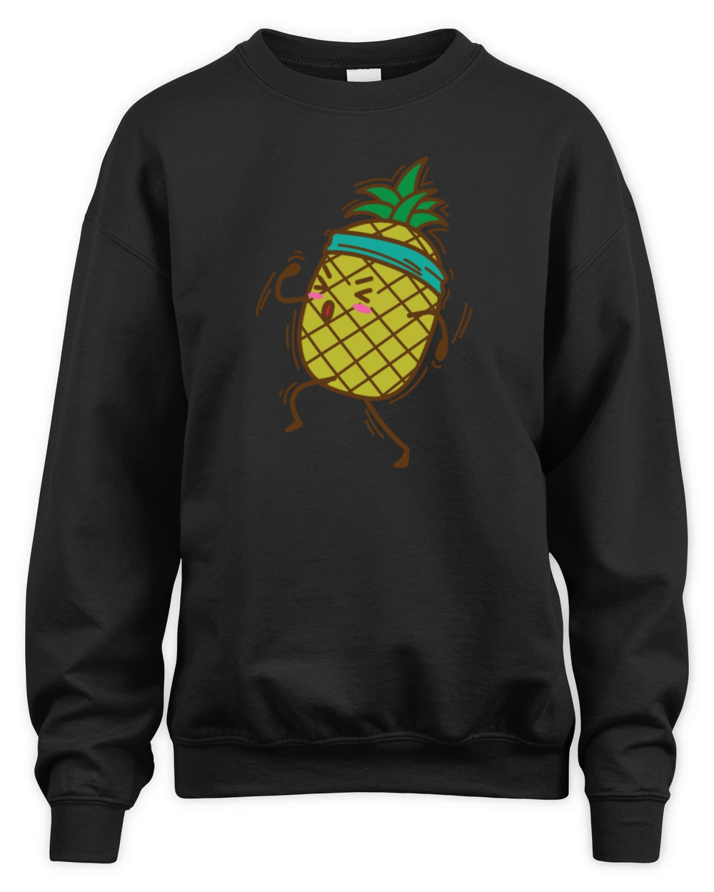 Pineapple goes jogging or running sweet Fruit Unisex Premium Crewneck Sweatshirt